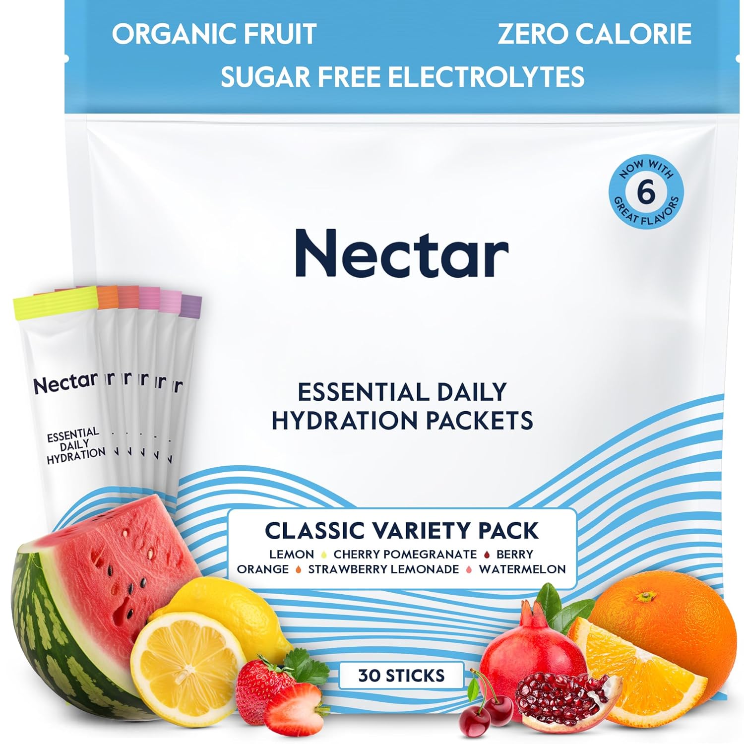 Nectar Hydration Packets - Electrolytes Powder Packets (Variety 30 Pack)